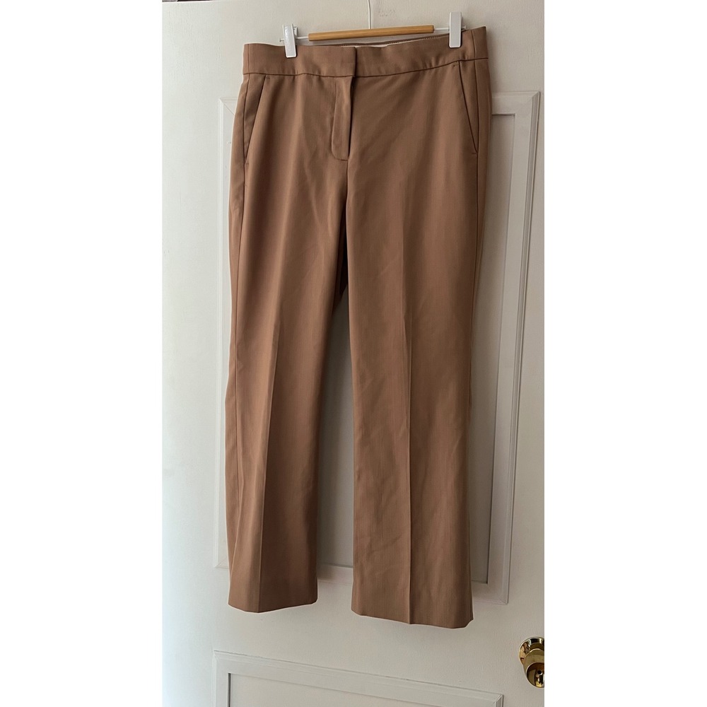 J.Crew Womens Brown Italian Fabric Nova Fides Herringbone Pants Wool Blend 6 - Picture 1 of 10